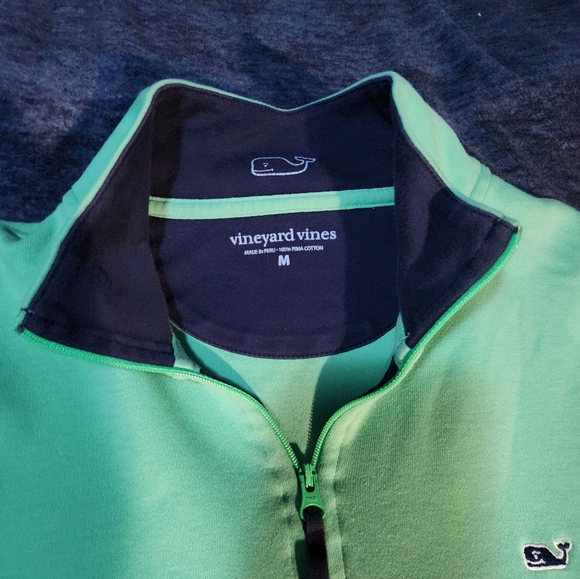 Men's Vineyard Vines Green Half-Zip Sweater - Picture 3 of 6